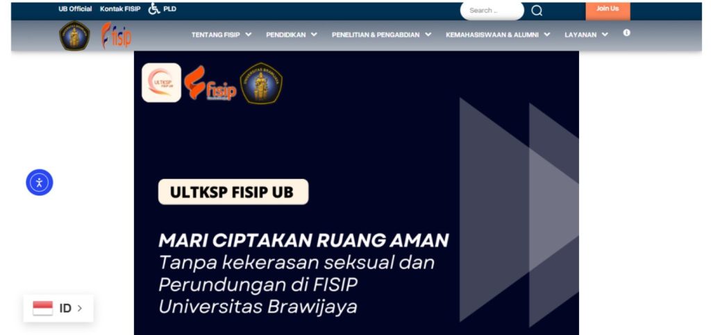 Tangkapan layar laman fisip.ub.ac.id